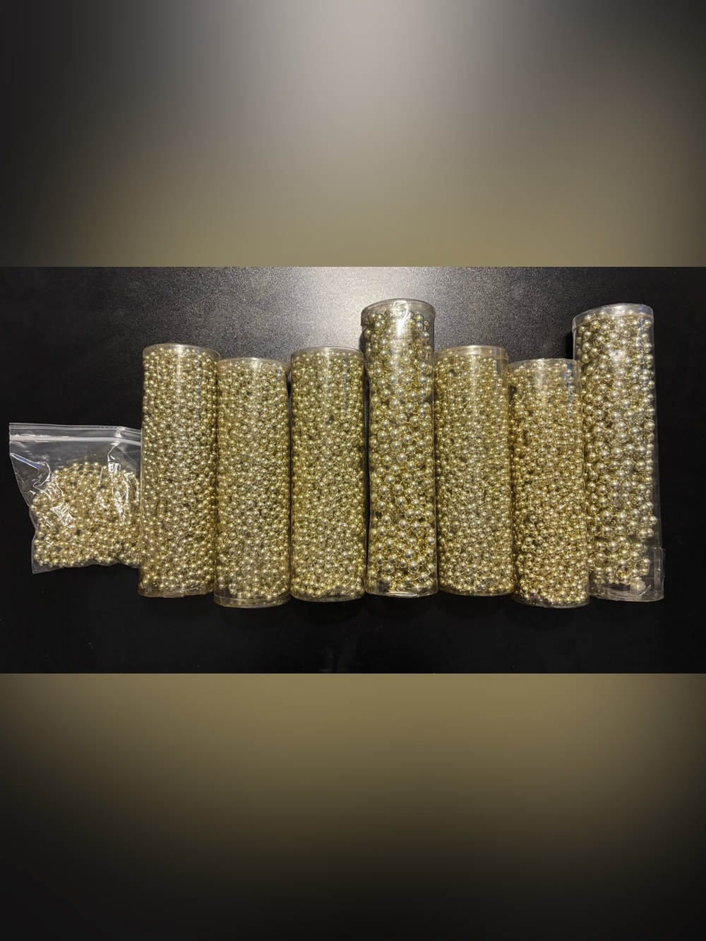 Gold Pearl Bead Garland Tubes - Pack of Decorative Beads for Parties